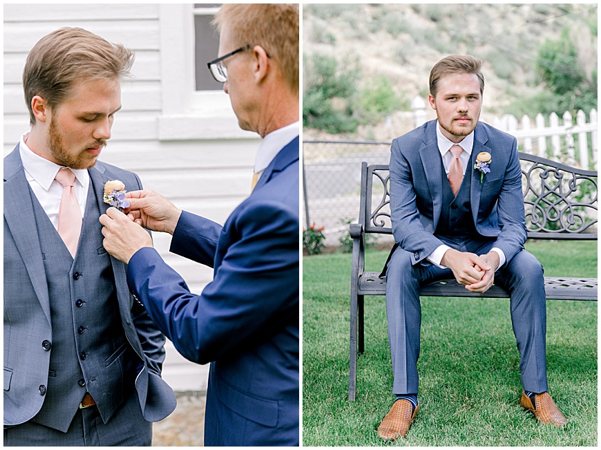 Groom in Blue Suit with Dad