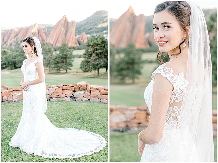 Bride in Lace Wedding Gown