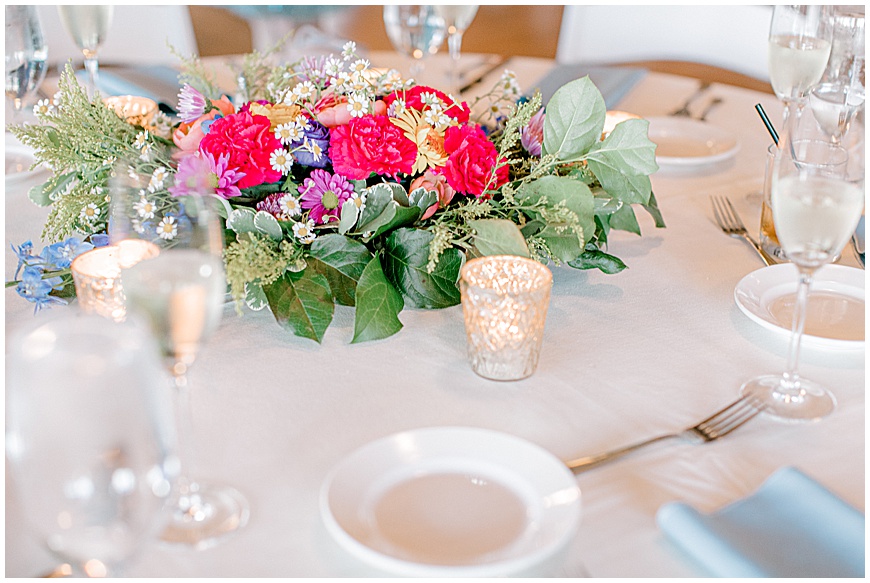 Wedding Table Setting Pink Flowers