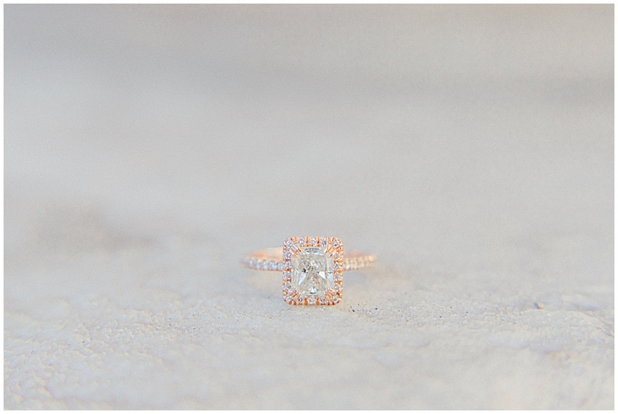 Gold Square Diamond Engagement Ring