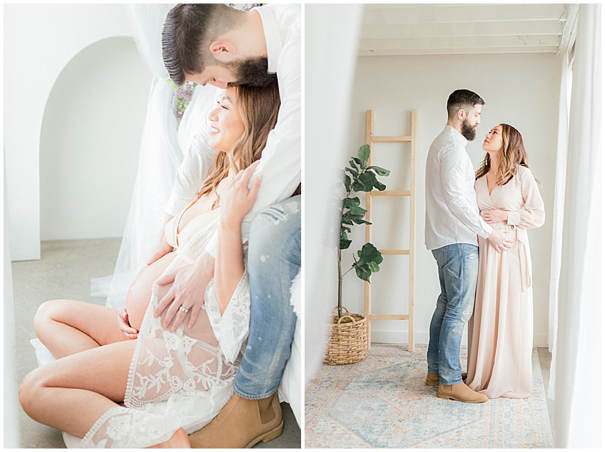 husband and wife maternity session