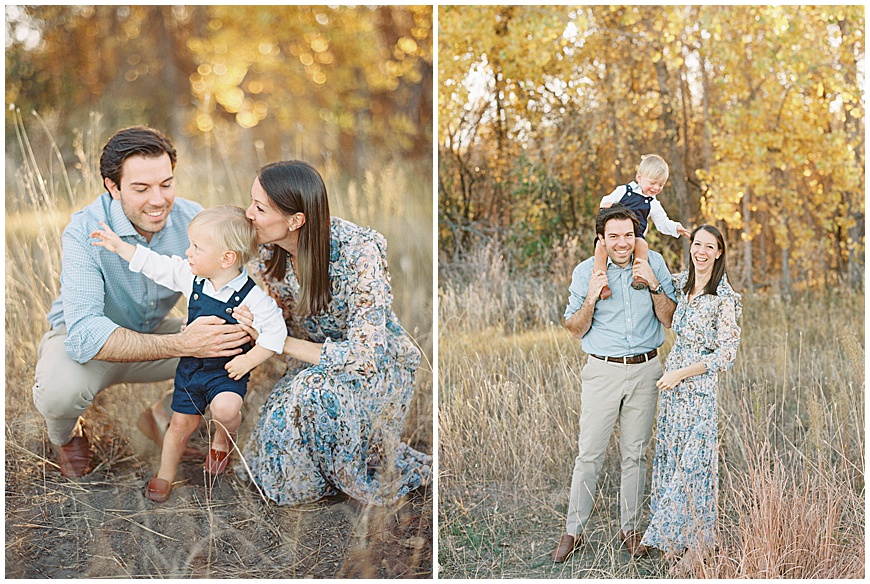 denver fall family photos in leaves