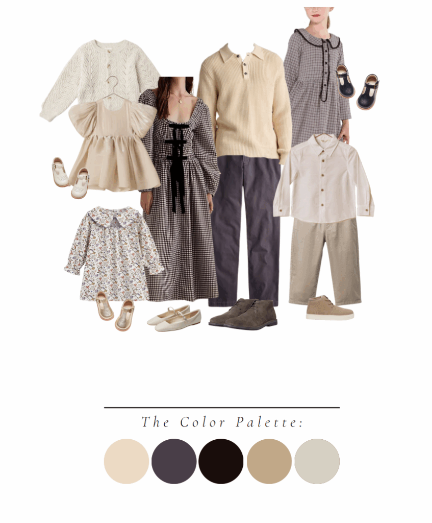 “Layered casual family outfit ideas for fall photography Greenville SC”
Gingham dresses, knit vests, and patterned scarves.